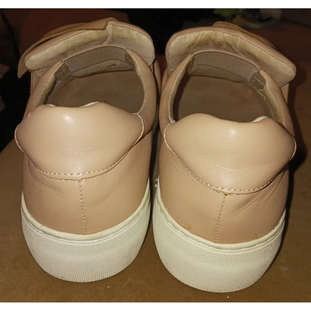 J Slides Women's Dusty Rose Triple Leather Astor Slip On Tennis Shoes, Size 7‎